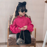 شومیز نخی دخترونه آستین چیندار ملینا