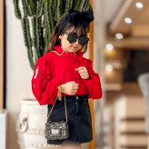 شومیز نخی دخترونه آستین چیندار ملینا